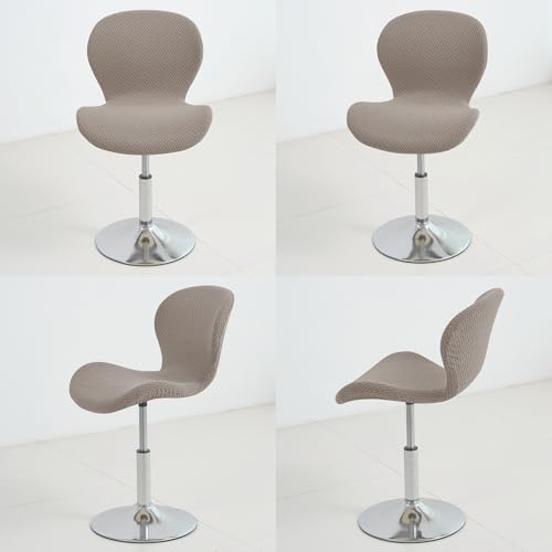 Gollense Bar Stool Covers with Backs, Set of 4 Stretch Jacquard Barstool Seat Covers, Washable Swivel Pub Counter Height Chair Slipcover Protector for Home Kitchen Cafe (T-Shaped Jacquard-Khaki) - color: T-shaped Jacquard-khaki