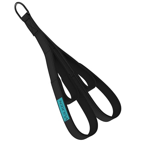 Vulken Tricep Rope Cable Attachment. Two Size in One Extra Long Pull Down Rope. Triceps Extension Straps Gym Equipment. Home Workout Handles for Resistance Bands. - color: Black