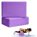 Septo 2 Pcs Yoga Blocks, 9x6x3 Inch Foam Blocks for Pilates | High density EVA foam Yoga Props lightweight non-slip surface for meditation stretching balance training - color: Purple