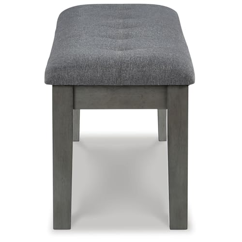 Signature Design by Ashley Hallanden Rustic Tufted Upholstered Dining Room Bench, Gray - color: Grey, style: Bench