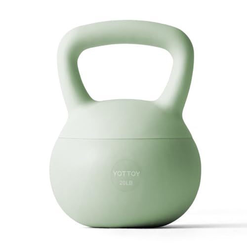 YOTTOY Soft Kettlebell,Kettlebell Anti-Slip Grip Weight for Home Workouts, Kettlebells Set Strength and Safety Guaranteed - color: Green, size: 20 Pounds