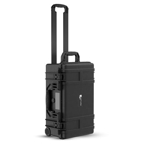 Reflex Camera Large Protective Rolling Hard Camera Case suitable for Drones, Lens, DSLR & Guns. Smooth Rolling Wheels, Waterproof IP67, Shockproof with Adjustable Compartments Dividers - style: Rolling Hard Case With Adjustable Compartments