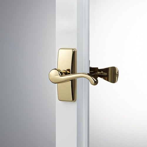 Ideal Security GL Lever Handle Set for Storm Doors and Screen Doors, Storm Door Handle Replacement, Screen Door Handle, Bright Brass - color: Bright Brass