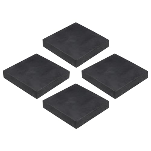 uxcell 4pcs Rubber Anti-Vibration Pads Hard Pad, 100mm Square Vibration Isolation Mats, 20mm Thickness Non-Slip Rubber Blocks, Anti-Skid Anti Noise for HVAC, Compressor, Air Conditioner