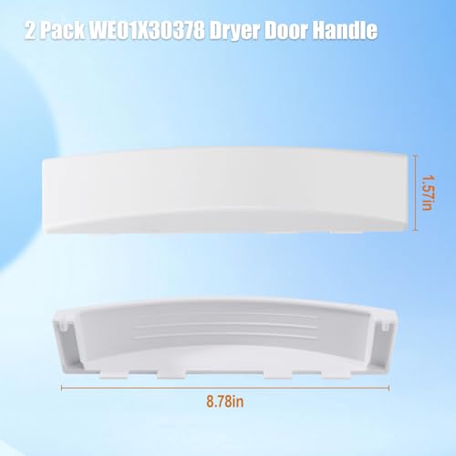 2 Pack Dryer Door Handle Replacement for GE Dryer Parts GUD27ESSMWW WE01X30378 WE01X25878 WE1M1068 PS1177202 Stack Dryer Handle