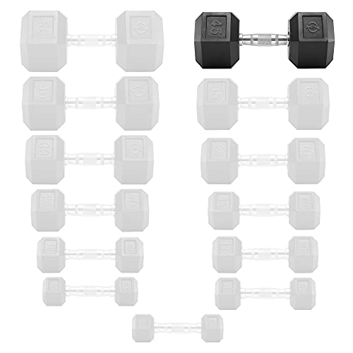 Philosophy Gym Rubber Coated Hex Dumbbell Hand Weights - style: 45 lb - Single