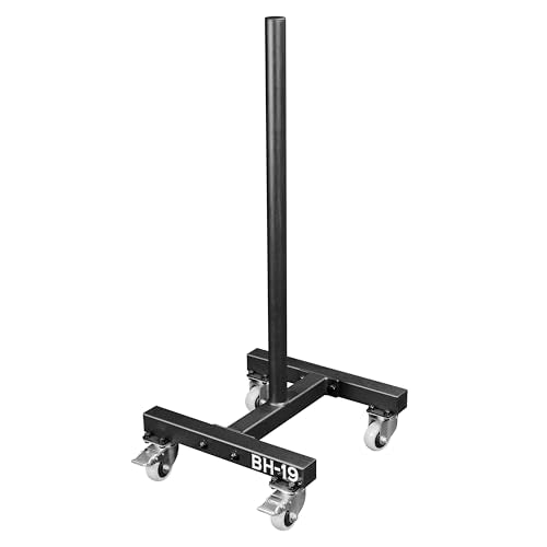Valor Fitness Bumper Plate Storage Rack, Olympic Weight Plate Tree with Locking Wheels, 500 lb Capacity, 2 Inch Plate Holder for Home Gym, Garage Gym, and Commercial Fitness Use