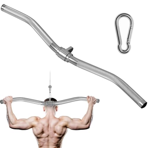 Lat Pulldown Attachments, Straight Bar Cable Attachments, Lat Pull Down Bar, Curl Pulldown Bar, Sturdy & Lightweight Aluminum, Non-Slip Grip, Full Rotation, Max Load 1000LBS - color: 30inch
