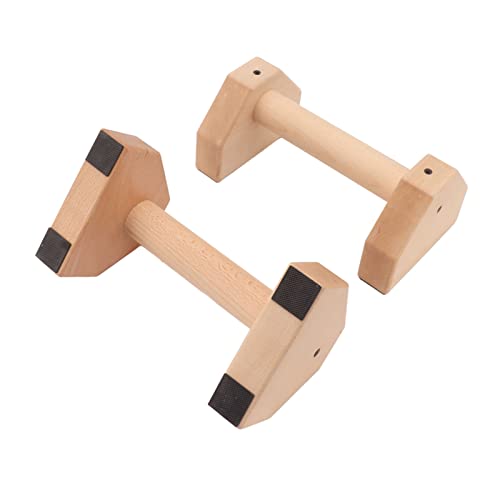 2pcs Wooden Push Up Handles, Anti Slip Pushup Bar with Silicone Pads, Joint Friendly Parallettes for Calisthenics Handstand and Floor Workouts for Men Women - size: 25cm / 9.8in