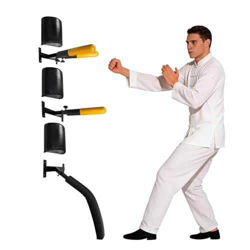 Wing Chun Dummy - Adjustable Wooden Wing Chun Dummy Arms & Leg - Space Saving Mook Jong for Home Gym, Kung Fu, and MMA Training - color: Wall Mount Model