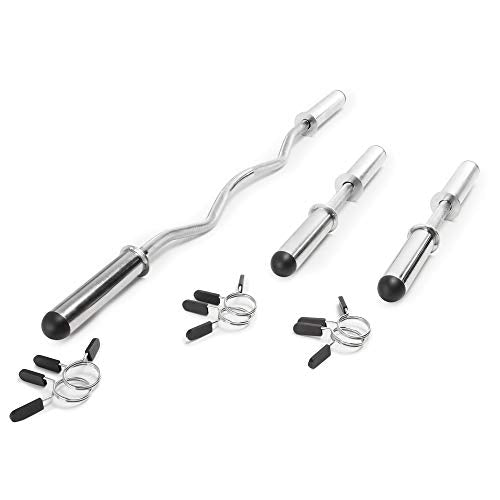 Marcy Hollow Curl Bar and Dumbbell Handle Set with Spring Collars - style: 2 inch Diameter
