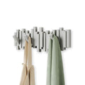 Umbra Sticks Wall Mount Coat Rack, 5 Hook Retractable Pegs, Grey | Mounting hardware included, sculptural modern design, entryway or bedroom use, recycled plastic - color: Gray, size: 5-Hook