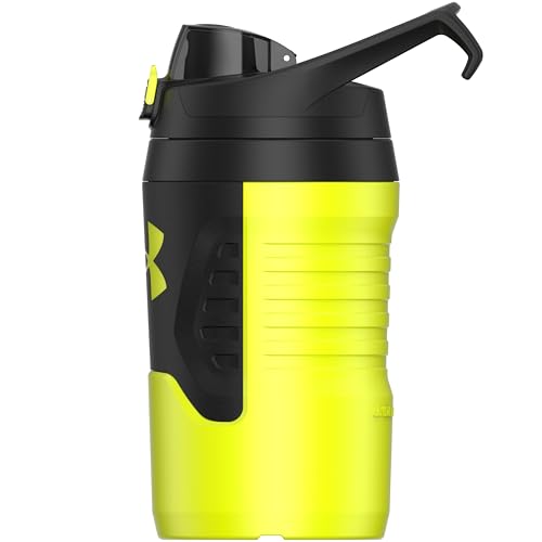 Under Armour 32 oz Insulated Water Bottles - Sports Water Jug with Fence Hook, Leak Resistant for Baseball, Football & More, 32 oz Insulated, Hi Vis Yellow/Black - color: Hi Vis Yellow/Black, size: 32 Ounces