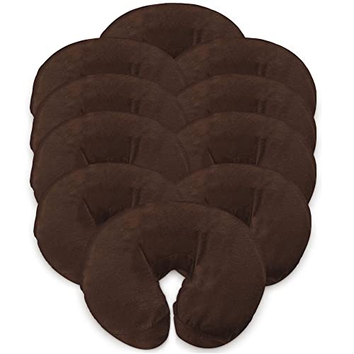 LONDON LINENS Pack of 10, Premium Extra Thick 100% Cotton Flannel Massage Tables Face Cradle Covers Cozies Fitted - Includes 10 pcs (Mocha) - color: Mocha, size: 10