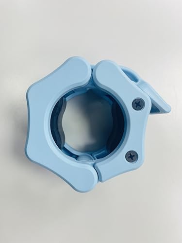 Olympic Barbell Clamps Collars Quick Release Pair Weight Clips for 2 inch Barbell (SKY BLUE) - color: Sky Blue