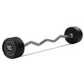 Titan Fitness Rubber Curl Fixed Barbells, Pre-Loaded Weight Bar for Strength Training & Weightlifting - color: EZ Curl Fixed Barbell, size: 90 LB