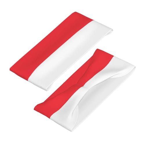 Stylish Sports Sweatband with Indonesian Flag Printed Design Suitable for Basketball Baseball and Soccer