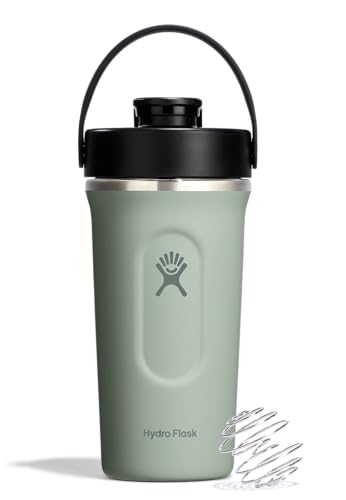 Hydro Flask Shaker Bottle – Insulated Stainless Steel Gym Bottle for Pre Workout & Protein 24 Oz Agave Green - color: AGAVE