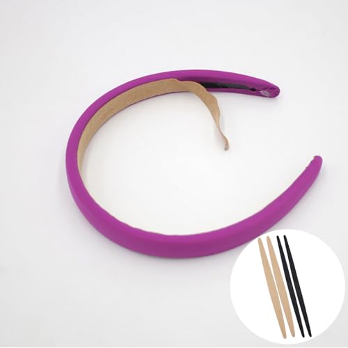 10 Pack Women Headbands Gripper Replacement Adhesive Strips Anti-slip Sticker Grips for Satin Headbands 1 Inch Trendy Ribbed Elastic Hair Bands Plain Hard Headband Ribbon Head Band DIY Craft