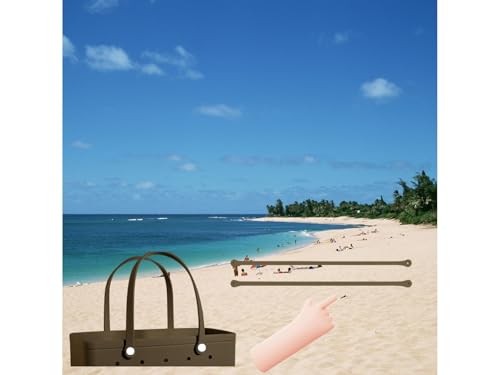 Replacement Straps for S/M Rubber Beach Bag, Replacement Handles with 4 Snaps, EVA Bag Strap Replacement - color: Brown