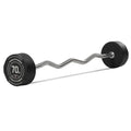 Titan Fitness Rubber Curl Fixed Barbells, Pre-Loaded Weight Bar for Strength Training & Weightlifting - color: EZ Curl Fixed Barbell, size: 70 LB
