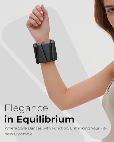 Pilates Weight | Wrist & Ankle Weights for Women | Weighted Bangles | 1LB/ 2LB Each (Set of 2) - color: Black, size: 2 LB