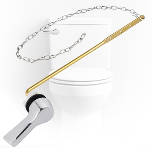 Universal Front Mount Metal Toilet Handle Replacement, Solid Brass, Chrome | Toilet Flush Handle Lever with Adjustable Stainless Steel Chain, Compatible with Kohler, American Standard, TOTO, Mansfield - color: Chrome, style: Front Mount Design