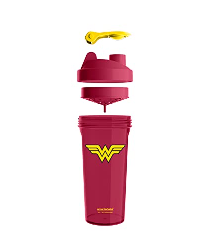 Smartshake Lite Justice League Protein Shaker Bottle 800ml – DC Comics Water Bottle, Leakproof BPA Free Gym Shaker Bottle for Protein Shakes And Protein Powder - Wonder Women Logo - style: Wonderwomen