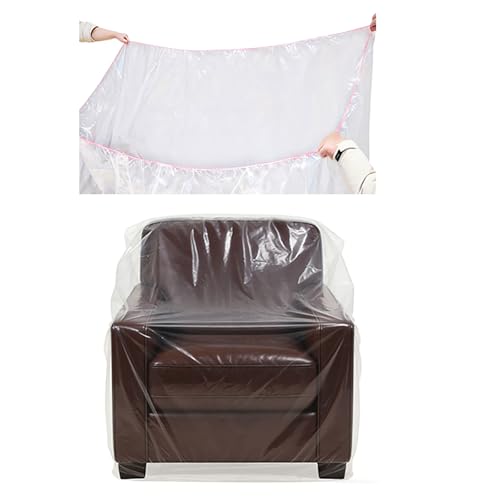 Plastic Chair Cover Furniture Cover with Elastic Band, Clear Recliner Cover Protector for Moving and Storage, Waterproof & Dustproof Moving Bags for Armchair Slipover 34W x 42D x 48H Inches (Chair) - size: Chair