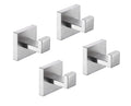 TASTOS Bath Towel Hooks Brushed Nickel, 4 Pack Stainless Steel Robe Coat and Clothes Hook, Heavy Duty Wall Hook for Bathroom & Kitchen, Modern Square Style Wall Mounted - color: Brushed Nickel, size: Square (4 Pack)