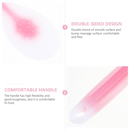 Silicone Health Massage Pat Palm Tapping Tool Red Extended Body Care Stick with Meridian Acupoint Chart for Muscle Relaxation and Relief