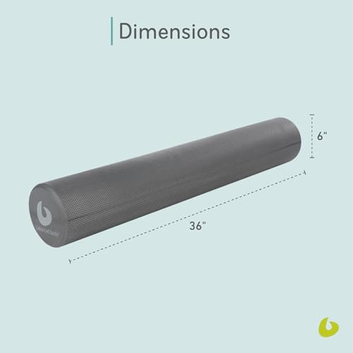 Balanced Body Softie Roller, Soft Foam Roller, Muscle-Release Roller, Muscle Roller for Post-Pilates Workout or Physical Therapy, Stretching Tool, Light Gray