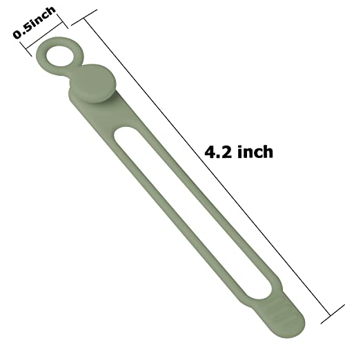 16Pcs Silicone Cable Ties Cord Organizer for Bundling Earphone, Phone Charger, Computer Cords, Reusable Wire Cable Management in Home,Office,Kitchen,School,Travel (Green) - color: Green, size: 4.2 Inch