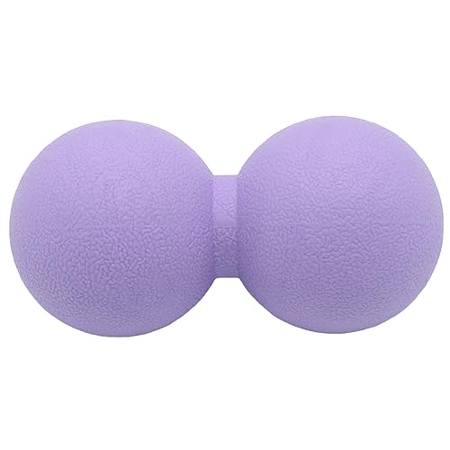 Hard Peanut Massage Ball, Double Lacrosse Massage Ball. Deep Tissue Massager Mobility Roller for Physical Therapy Myofascial Release Trigger Point Muscle Relax Pain Relief Acupressure (Purple) - color: Purple