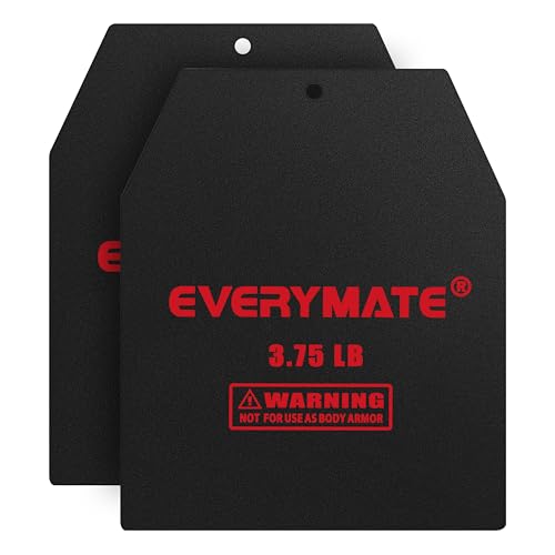 EVERYMATE Tactical Weighted Vest Plates – 3.75/5.75/8.75/14.5/19.75LB Pairs – Insert Weighted Vest Plates- Contoured Ergonomic Fit – WODs, Strength Training, Running, Weight Plates for Vest - color: 3.75LB*2, size: Straight