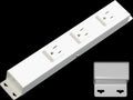 10” Hardwired Power Strip (NO Power Cord), 3 Vertical Outlets (NOT Tamper Resistant), with Ears (with mounting tabs on Both Ends), 15A (NOT a 20 Amp Unit), White