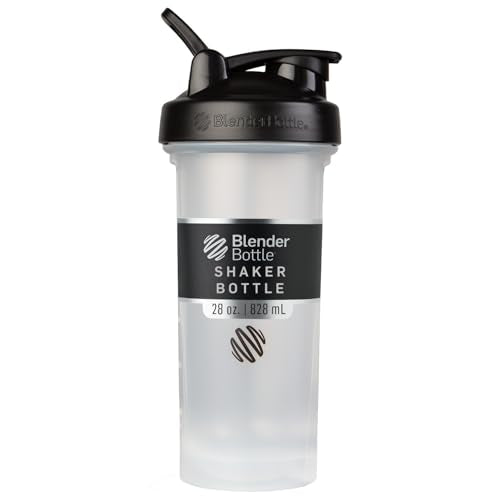 BlenderBottle Classic V2 Shaker Bottle Perfect for Protein Shakes and Pre Workout, 28-Ounce, Clear/Black - color: Clear/Black, size: 28 Ounces