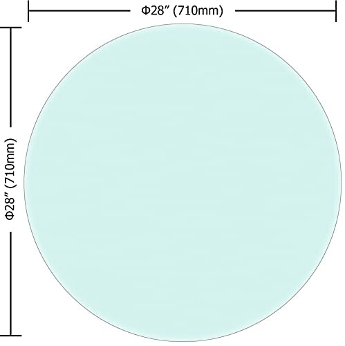 28" Round Glass Table Top - 3/8" Thick Beveled Edge Tempered Glass - size: 28 INCH, style: 3/8"thick - Beveled