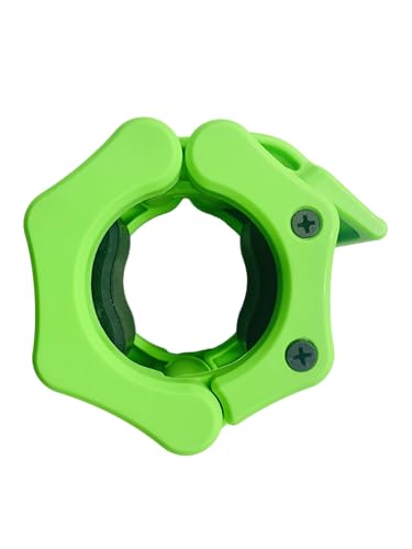 Olympic Barbell Clamps Collars Quick Release Pair Weight Clips for 2 inch Barbell (NEON GREEN) - color: Neon Green