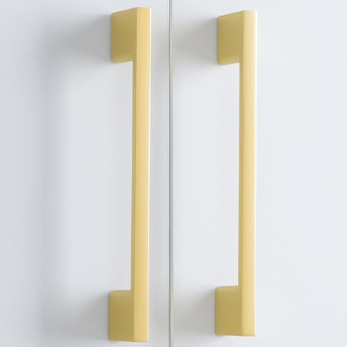 10 Pack 3 Inch(76mm) Cabinet Pulls Brushed Gold Kitchen Cabinet Handles Zinc Alloy Drawer Pulls Solid Cabinet Hardware - color: Brushed Gold, size: 3'' Hole Center(76mm)
