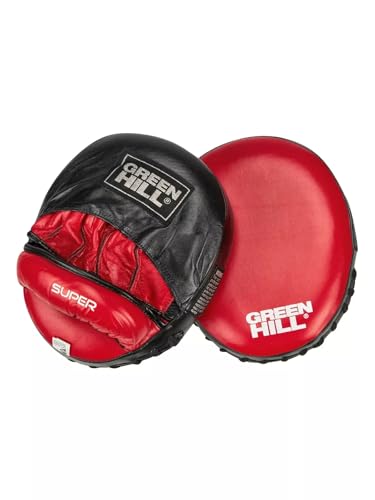 Green Hill Curved Boxing Focus Mitts for MMA, Muay Thai & Boxing - color: 5014 RED/BLACK