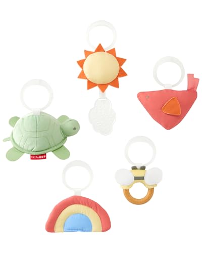 Skip Hop Baby Play Gym 3-in-1 Sensory Tummy Time Activity Mat with 17+ Skill-Building Developmental Activities, 14 Animals & Shapes, 5 Hanging Toys and Crocodile Mirror, Geometric Wonders, Age 0-2y - color: Geometric Wonders Play Gym