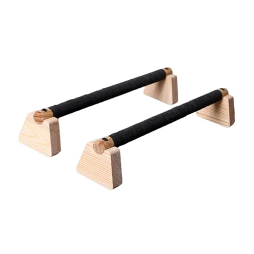 Qianly 2 Pieces Push Up Bar Wooden Parallettes Bar for Men Women Portable Sturdy Structure Push Up Stand for Exercise Floor Workout, 50CM