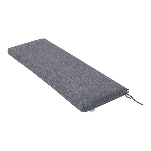 QILLOWAY Indoor/Outdoor Bench Cushion, Thick Upholstery Foam Couch Swing Pads with Ties,48-Inches,Charcoal Grey/Black. - color: Charcoal Grey/Black