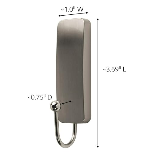 Command Medium Brushed Nickel Wall Hook, 2 Coat Hooks and 4 Strips, Damage-Free Hanging with Adhesive, No Tools Great for Hanging Back to School Dorm Organizers, Holds up to 3 lb - color: Brushed Nickel
