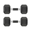 HANDBODE Rubber Encased Hex Dumbbell Pair, 2.5-65 lb | Non-Slip Handle Design for Secure & Comfortable Grip, Hand Weights for Strength Training, Fitness & Home Gym - size: 17.5 lb, Pair, style: Comfort Grip