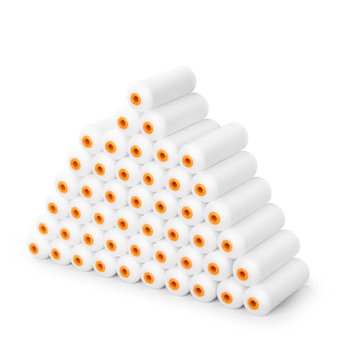 VOOMEY Foam Paint Roller,Small Paint Rollers 4 inch,White Paint Roller Covers,48 Pack,Perfect for Refinish Small Corners,Such as Tables, Window Edges, Fences,Cupboards - style: 4 inch 48 pack