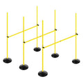 Adjustable Height Agility Hurdle Set Multi-Function Soccer Trainning Pole Set Coaching Sticks with Rubber Base - color: 4.9 FT, style: Pack of 3