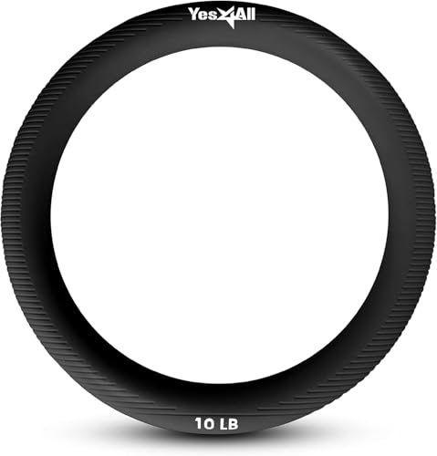 Yes4All Power Ring 10lbs, Weight Ring, Weighted Circle, Kettlebell for Yoga Exercise, Aerobics, Home Fitness, Core Training - color: A. Black - 10lb