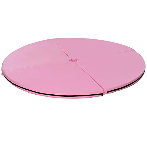 Soozier Pole Dance Mat, 2"T x 5'W Folding Pole Crash Mat for Home, Lightweight and Foldable - color: Pink